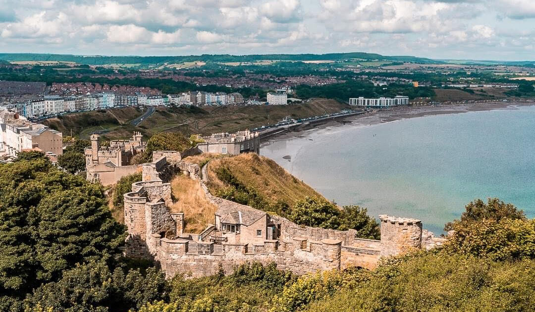 Scarborough Castle view overlooking north bay